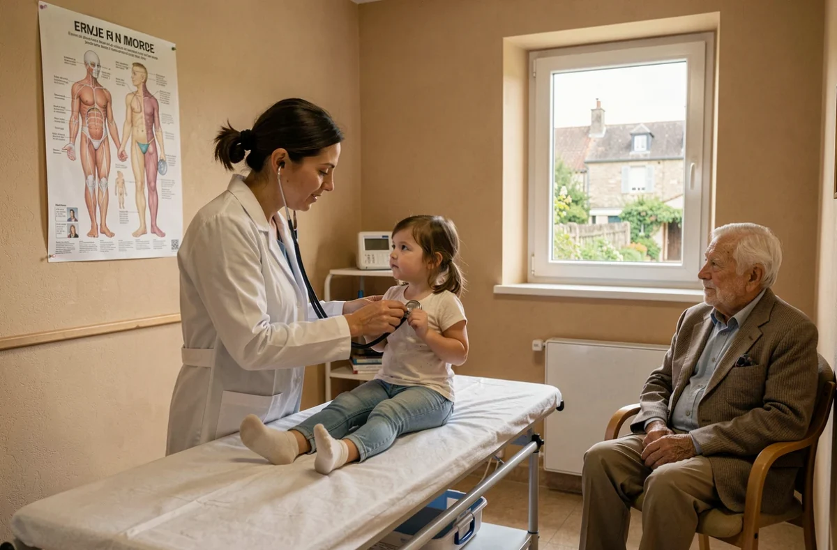 Pédiatre en consultation avec une jeune enfant au centre hospitalier d'Uzès dans le Gard