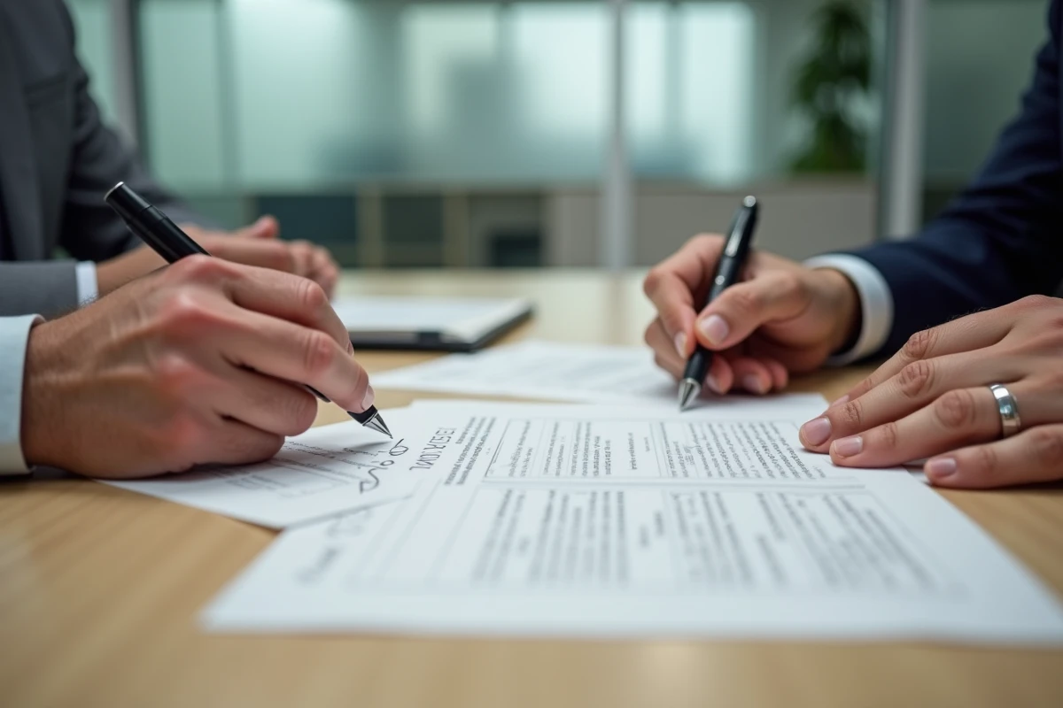 Échange de documents officiels lors d'une médiation familiale pour une demande de visite médiatisée