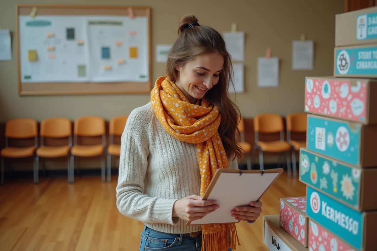 Jeune femme vérifiant la liste d