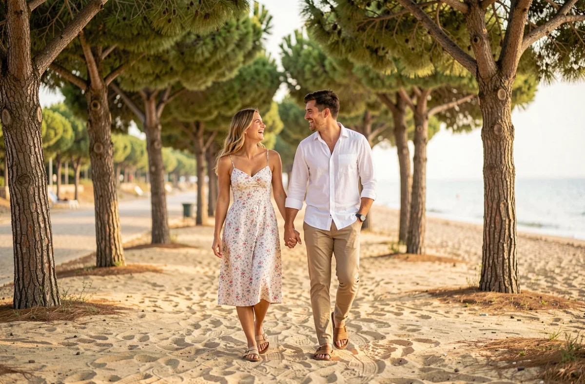 Séance photo de couple sur le sentier côtier de Les Lecques à Saint-Cyr-sur-Mer en été